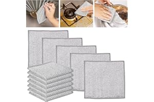 Picrik 10PCS Multipurpose Wire Dishwashing Rags for Wet and Dry, Wire Dishwashing Cloth, Reusable Kitchen Cleaning Wire Dish Towels Dish Cloths, Non-Scratch Scrubbing Wire Dishcloth Rags for Kitchen.