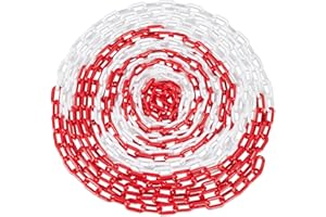 Relaxdays Chaîne de signalisation en Plastique, pour délimiter parkings, Chantiers, etc, 30 mètres, Rouge/Blanc
