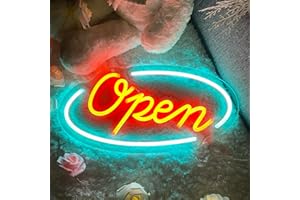 Ubaxquru Panneau néon LED Open pour décoration murale, pour chambre à coucher, bar, salle de jeux, salle vidéo, bar, pub, club, décoration de cadeaux de fête, panneau lumineux de célébration