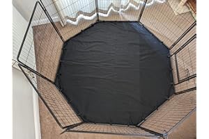 Speedwellstar - Stuoia, Tappeto, Pavimento per 8 lato extra grande Pet Pen Run base antiscivolo tappetino resistente impermeabile nero universale. Gabbia non inclusa