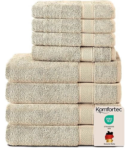 GLAMBURG Ultra zachte 4-pack handdoekenset, katoen, bevat 2 extra grote badhanddoeken 70 x 140 cm, 2 handdoeken 50 x 90 cm, ideaal voor sportschool, reizen en dagelijks gebruik, compact en
