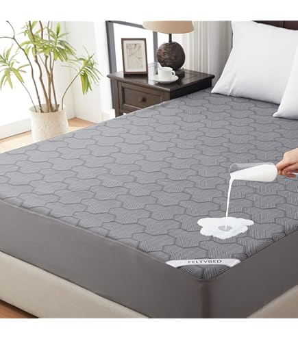 Matrasbeschermer van katoen, hypoallergene bedbeschermer, elastische banden, ademend en comfortabel, rekbare matrashoes, wit, 180 x 200 cm (35- 40