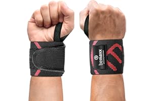 BEMAXX Opaski na nadgarstek trening siłowy - 2x bandaże, wsparcie nadgarstka dla dużych ciężarów kulturystyka hantle | ochraniacze kobiety mężczyźni wagi szkolenia sportowe powerlifting