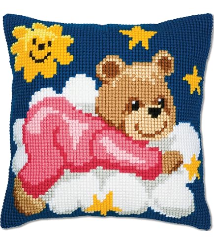 Kit Broderie Point Lancé Coussin Dégradé DIY - 40x40 Cm - Débutant/adulte - Loisir Créatif - Cadeau Fait Main - 11