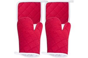 ShyaWorld Manoplas de Cocina horno Pack guantes resistentes al calor de diseño para cocinar, hornear, barbacoa.