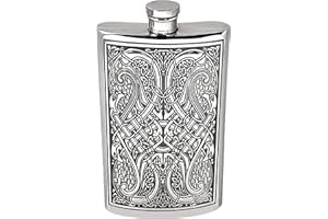 ENGLISH PEWTER COMPANY SHEFFIELD, ENGLAND English Pewter Company Fiaschetta in peltro con disegno celtico da 8 once [CEL153]
