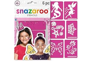 Snazaroo Zestaw szablonów do makijażu "Fantasy – dziewczynka", 6 akrylowych szablonów wielokrotnego użytku z bajkowymi motywami