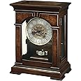 Howard Miller Emporia Mantel Clock 630266 – Cherry Bordeaux Finish, Front Glass Door & Ornate Dial, Vintage Home Decor, Brass Finished Pendulum, Key-Wound, Single-Chime Movement