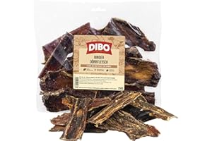 DIBO Rinder-Dörrfleisch, 250g-Beutel, Naturkau-Snack oder Leckerli für Zwischendurch, Hundefutter, Qualitätskauartikel ohne Chemie von DIBO