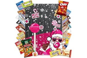 SWEETS´N FOOD XXL Adventskalender 2025 mit Schokolade, Chips, Keksen, Retro Süßigkeiten & vieles mehr | Weihnachtskalender mit 90er Süßigkeiten, Snacks, Brause, Chips, Nüsse uvm. | Adventkalender