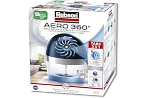 Rubson AERO 360° Absorbeur d'humidité pour pièces de 20 m², déshumidificateur d'air anti odeurs & anti moisissure, inclus 1 recharge neutre de 450 g