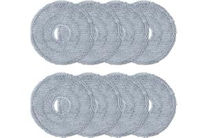 FENKABS 8 Stück Mikrofaser Wischpads, Ersatzmop Tücher Zubehör für Roborock QV 35A/QV35S/Saros 10R/Q Revo/Qrevo Pro/Qrevo Curv/Saros Z70/Qrevo Master/Qrevo Edge/Qrevo S5V Roboter Nasses Mopptücher