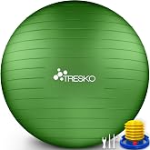 TRESKO&reg; Anti-Burst Gymnastics Ball | Yoga Pilates and Exercise Ball | Sitting Ball | Exercise Ball for Fitness | 300 kg | wit