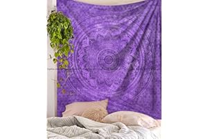 SOPHIA-ART Sophia Art Tenture murale - à suspendre Violet Tye Dye Ombre Mandala tapisseries - Couverture de pique-nique de plage de bohème - Hippie décoratifs et psychédélique Décoration de Dortoir