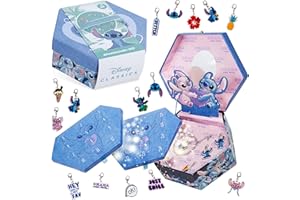 Disney Stitch Adventskalender 2025 Kinder Schmuck Weihnachtskalender order Adventskalender zum Befüllen Countdown Kalender für Teenager Kinder (Blauer Schmuck)