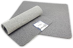 NICOMAN Loofah Shower Mat, Non Slip PVC Spaghetti Mat for Wet Area Inside Shower, Super Comfy Soft Matt, Quick Dry, Bacteria & Mould Resistant, Curved Edge, Rectangular, Small, 60x40cm