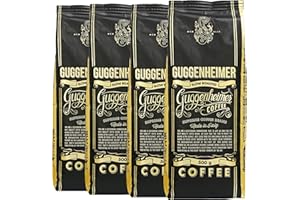 GUGGENHEIMER COFFEE Guggenheimer Supreme Kawa ziarnista 2kg - Wolno palona - Mieszanka Arabica i Robusta - Espresso do automatycznych ekspresów 4x500g