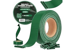 INSTALGURU Valla Tiras Protectora Privacidad Pantalla Proteción 4,75 cm x 35 m Opaca Anti-UV Resistente Viento Sol Balcones Jardines Tiras de Sujeción 20 Clips Fijación