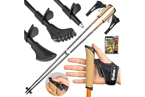 ATTRAC Bâtons de Marche Nordique Ultra légère 60% en Carbone avec dragonne/Taille (105 cm)