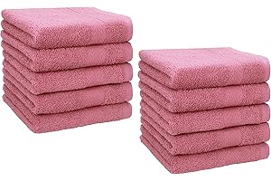 Betz Lot de 10 Serviettes débarbouillettes lavettes Taille 30x30 cm en 100% Coton Premium Couleur Vieux Rose
