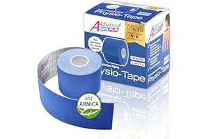 ‎AKTIMED AKTIMED Tape PLUS Kinesiologie Tape – Sporttape mit pflanzlichem Extrakt Arnica D6* – patentiertes Physiotape Dermatest „sehr gut“ – Kinesiologie Tapes elastisch & wasserfest (blau)