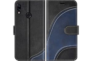 BoxTii Funda para Xiaomi Redmi Note 7 / Redmi Note 7 Pro, Funda de PU Cuero para Xiaomi Redmi Note 7 / Redmi Note 7 Pro, Magnético Carcasa Libro con Ranuras para Tarjetas, Negro