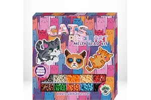 Splat Planet Cat Themed Pixel Art Melty Bead kit Fuse Beads for Kids Craft Art kit (Cats)