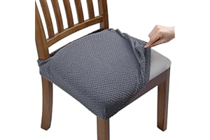 Fuloon Super Fit Stretch Dining Chair Covers, Spandex Lattice Jacquard Removable Washable Chair Slipcovers for Hotel Dining Room Ceremony Banquet Wedding Party Décor