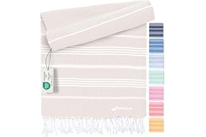 Fit-Flip Ręcznik hammam – Ręcznik plażowy XXL 100% bawełna - szybkoschnący Ręcznik plażowy, miękkie fouta, peshtemal turecki Ręcznik plażowy idealny do sauny – Piaskowy – 100x200cm Sultan