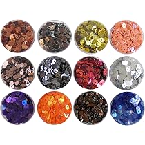 eshoppee 5 mm Sequins Sitara, 5gm x 12 Box,for Jewellery Making ...