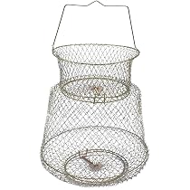 Paniers De Pêche Repliable En Métal - Cage Anti Maille Suspendue Garde Poisson - Épuisette Pliable