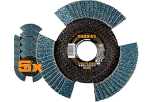 RHODIUS Fächerschleifscheibe VISION PRO | Ø 115 x 22,23mm Korn 60 schräg