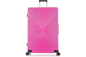 DK Luggage 28" Large Lightweight Hard Shell Suitcase 4 Wheel Spinner Luggage ABS-30 Pink