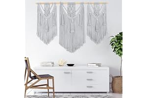 HOLAVIDA HOALVIDA Tapices Macramé, Boho Chic Tapiz Tejido Borla Cuerda Tapiz Pared Grande Decoración Dormitorio Sala Galería (110cm×80cm)