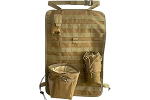 GYDEHUTJ Detech - Bolsa organizadora para respaldo de asiento delantero de coche con sistema táctico Molle para botellas, linternas, bolsa de reciclaje, ajuste universal, multicolor (negro/marrón/verde)