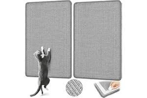 Graciadeco 2 Kratzmatte Katze Wand Sisal Teppich, 60 x 40cm Katzen Kratzbrett Natürlich Katzenkratzbretter, Katzenteppich Sisalmatte Kratzecke für Schützt Möbel, Sofas & Teppiche grau