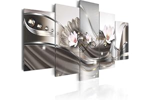 B&D XXL murando Impression sur toile intissee 200x100 cm cm 5 parties tableau tableaux decoration murale photo image artistique photographie graphique fleurs orchidée Abstrait b-A-0073-b-p