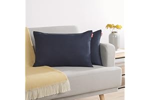 Blumtal Federe Cuscini Divano in Ciniglia, Copricuscini Divano, Federe Cuscino Divano, 2 Pezzi, 30 x 50cm, Blu Oceano