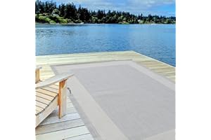 THE RUGS Outdoor Rug – Weather & UV Resistant Outdoor/Indoor Area Rugs - Durable Rugs for Patio, Deck, Garden, Kitchen, Bathroom or Living Room - Grey, 80 x 150 cm