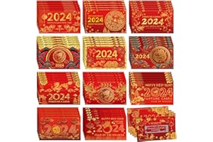 JULMELON 100 Pcs Chinese New Year Scratch Off Fortune Cards,2024 Year of The Dragon Party Fortune Games Red Chinese New Year Scratch Off Cards for Lunar New Year Decor Spring Festival Party Favors