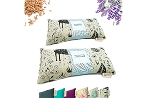 SAKITO 2 (uds) Cuscino Termico Microonde (25x12 cm) - Cuscino Riscaldabile Naturale per Dolori Mestruali - Utilizzo Caldo o Freddo - Elevata Ritenzione del Calore - Tessuto di Qualità - Profumo di Lavanda