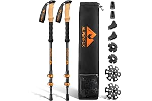 ‎ALPENFUX ALPENFUX® Premium Wanderstöcke Teleskop, Trekkingstöcke, Nordic Walking Stöcke, leicht und verstellbar mit Korkgriff für Damen und Herren