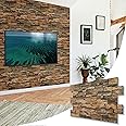 NOVECRAFTO 3D Wall Panels - 8 Sheets Covering 3.69 sqm | 39.68 sqft Moisture Resistant PVC Plastic Cladding Panel - 96 cm x 48cm | 37.79 x 18.89 in - Rustic Tan with Brickwork Effect