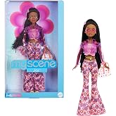 Barbie Signature My Scene Jai oyuncak bebek ve aksesuar par&ccedil;aları, siyah &ouml;rg&uuml; &ouml;rg&uuml;l&uuml; sa&ccedil;lar, binyılın başından ilham alan kıy