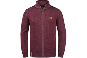 Indicode IDAndy Herren Strickjacke Cardigan Grobstrick Pullover mit Stehkragen und Reißverschluss