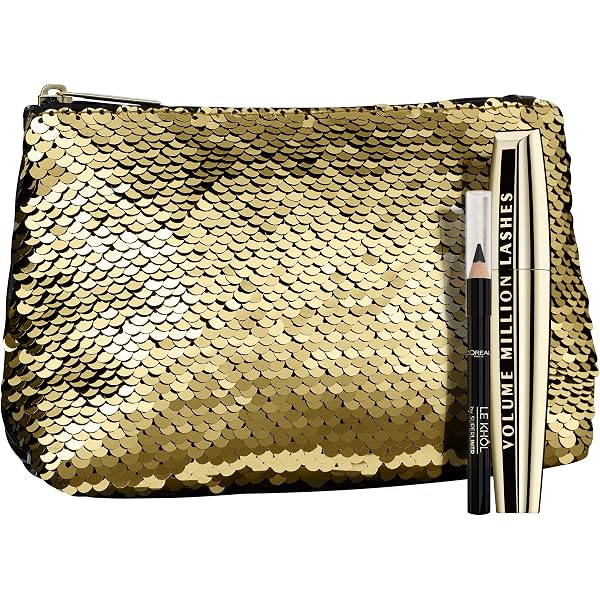 L’Oréal Paris Kosmetiktasche Gold Mit Volume Million Lashes Mascara & Gratis Mini Kajal