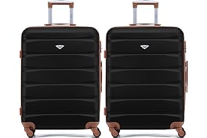 Flight Knight Set of 2 Premium Suitcases - Extra Stong Lightweight Luggage - Hardcase Suitcases with 4 Wheels & Built in Lock - (Set of 2 L+L)