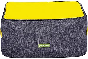 Gardenista Grand Pouf Bean Bag | Repose-Pieds rectangulaire Confortable pour intérieur/extérieur | Résistant à l'eau et aux intempéries | Matériau protégé Contre Les UV, Durable | pour Jardin (Or)