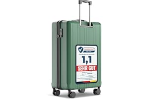 Wertes Koffer Groß 77cm - 100L - TSA Schloss Hartschalen Koffer mit Doppelrollen, Reisekoffer, Trolleys, Reisekoffer mit Rollen