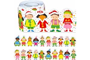 GETHELUD 21.5 Metri Bordi per bacheche, bordi smerlati colorati arrotolati con diversi bambini che tornano a scuola per l'asilo, la scuola, l'aula e gli uffici.